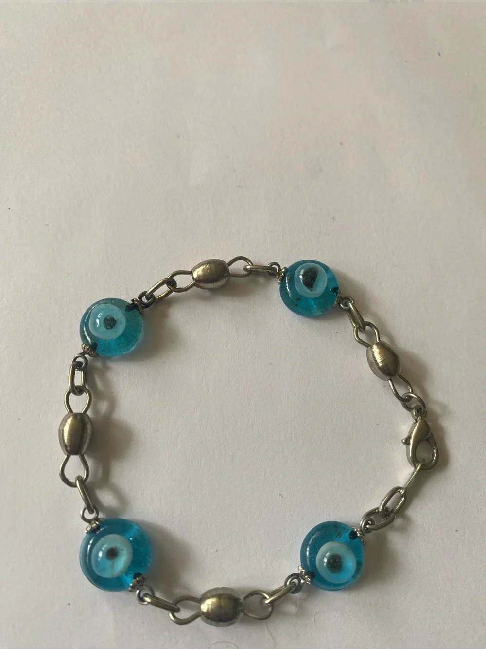 Blue Glass Bead evil eye 🧿 Chain Bracelet — Women Jewelry
